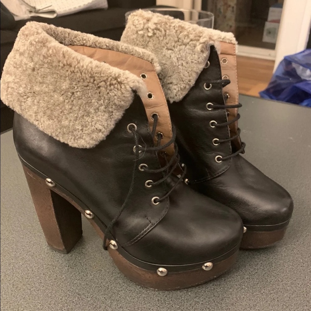 Designer leather boots